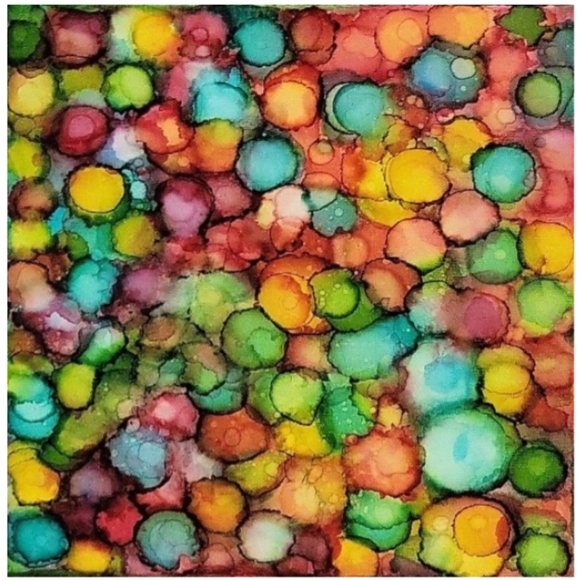 Hand Crafted Abstract Design 12x12 Inches Canvas Picture - Picture 4 of 4